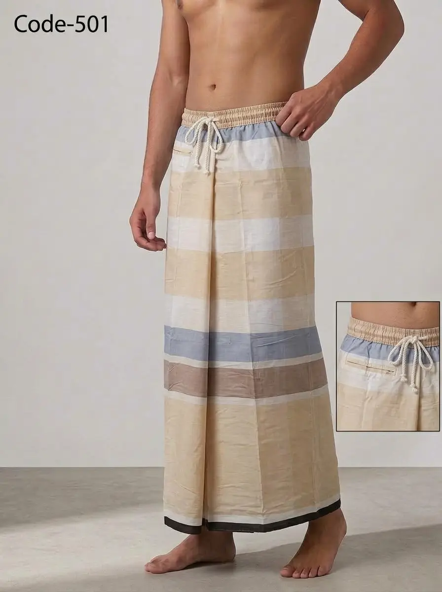স্ট্রাইপ প্রিমিয়াম ইলাস্টিক লুঙ্গি (Code-501)